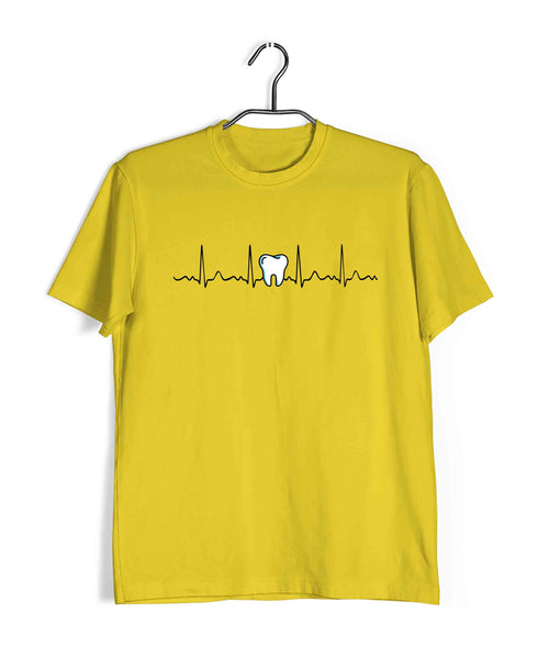 Dentist Medicine Dentist Dentistry in my heartbeat Custom Printed Graphic Design T-Shirt for Men